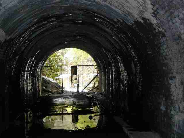 旧旧トンネル内、ふり返ってみています