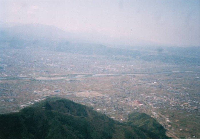 須坂市妙徳山エリア上空より長野市北部を望む