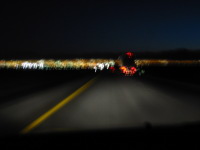 アメリカ旅行記/ I-15 から見るラスベガスの夜景（ぶれていますが）