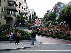 アメリカ旅行記/ Carifornia 有名な急坂 Lombard Street.