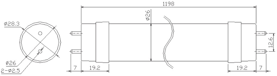 蛍光灯型LED照明ニュースリムシリーズ配線図